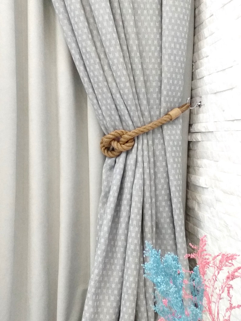 Jute Curtain Tieback. Nautical Style. Natural Jute Rope. Etsy