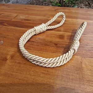 Curtain Tie-back.Beige-Gold Synthetic Rope.Holdback Curtain TieBack.Nautical Decor.