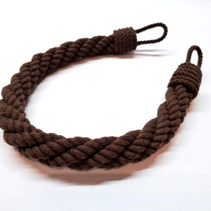Thick Curtain Tieback.Shabby Chic Burgundy Cotton Rope.Nautical Decor. Twisted Cotton Rope