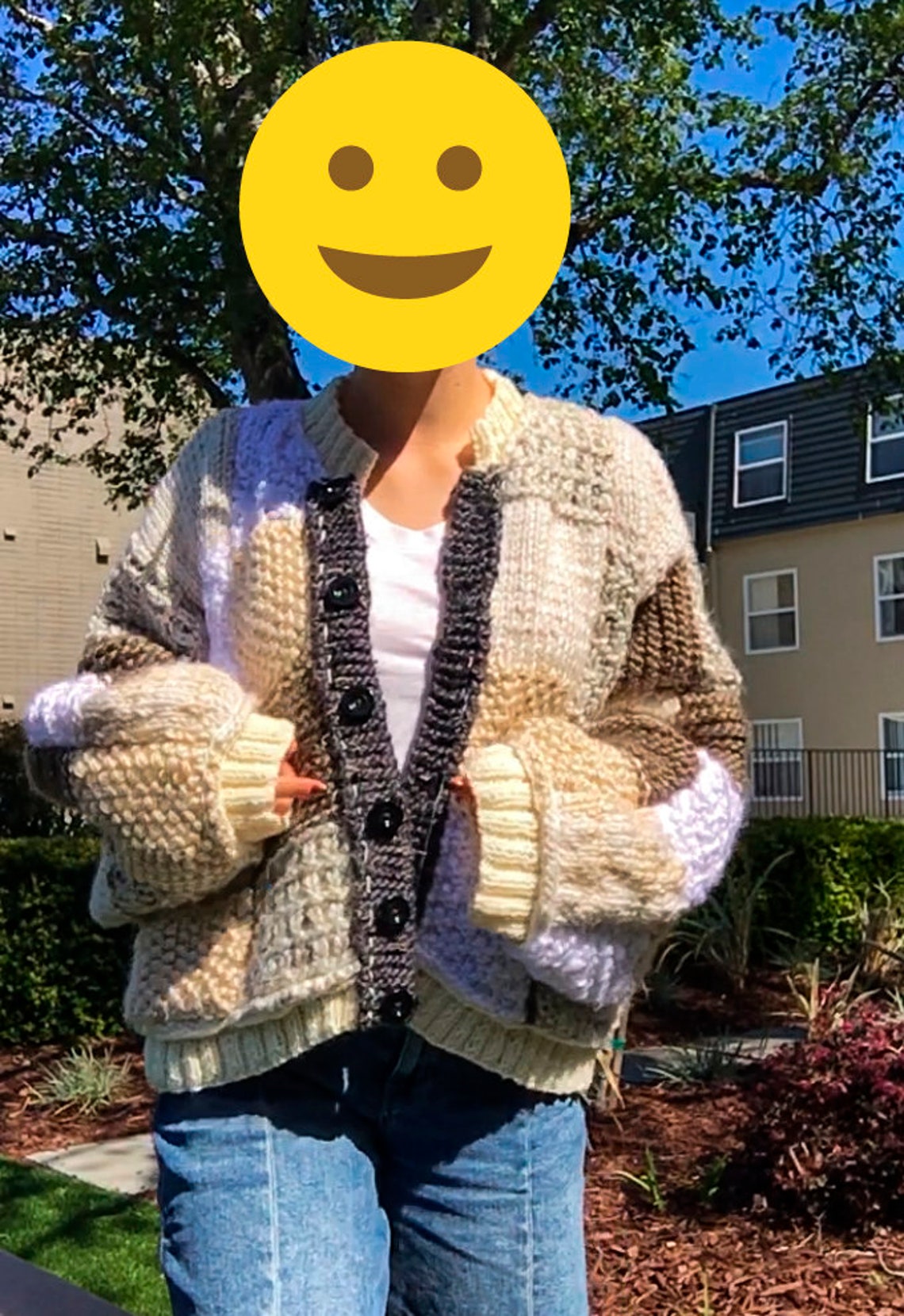 Harry Styles Inspired Patchwork Cardigan Neutral JW | Etsy