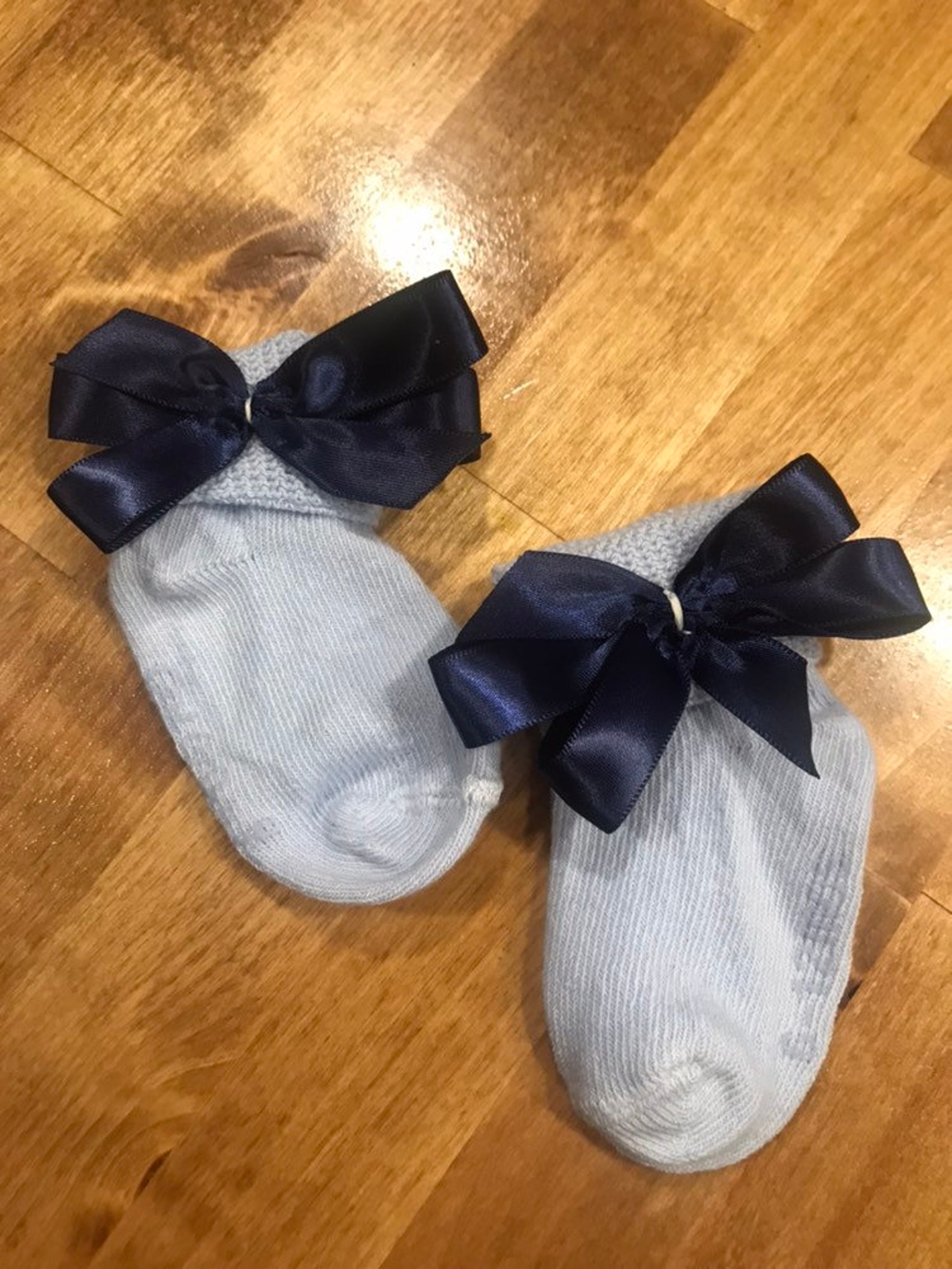 Purple and blue lot of homemade bow socks for baby and toddler Etsy