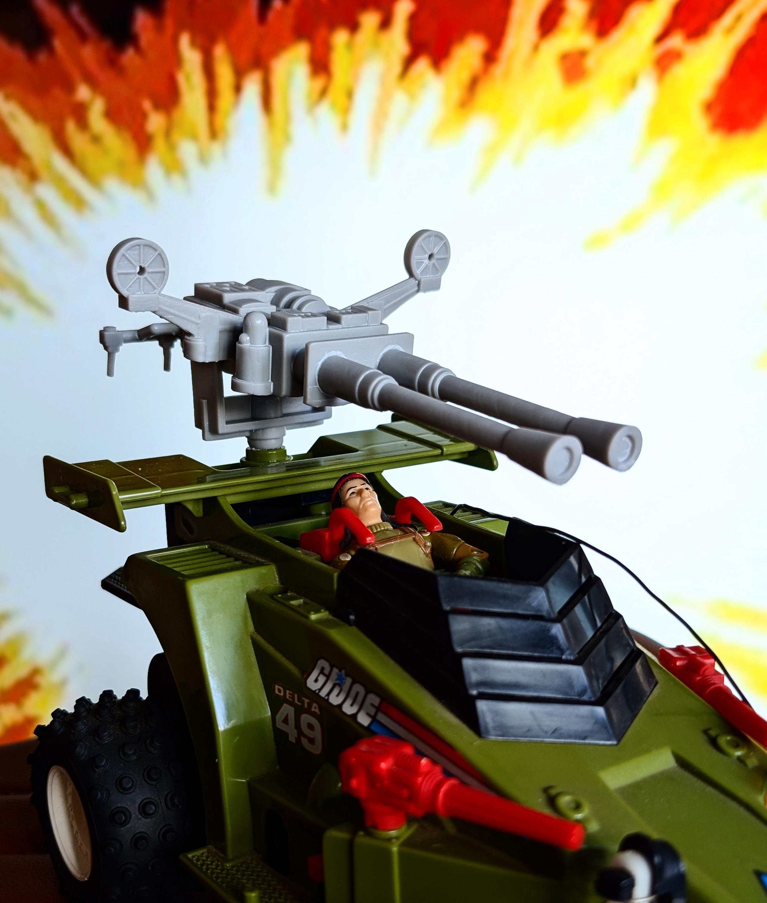 3D Printed Vintage 1987 GI Joe Crossfire Pumper 20mm Twin Cannon