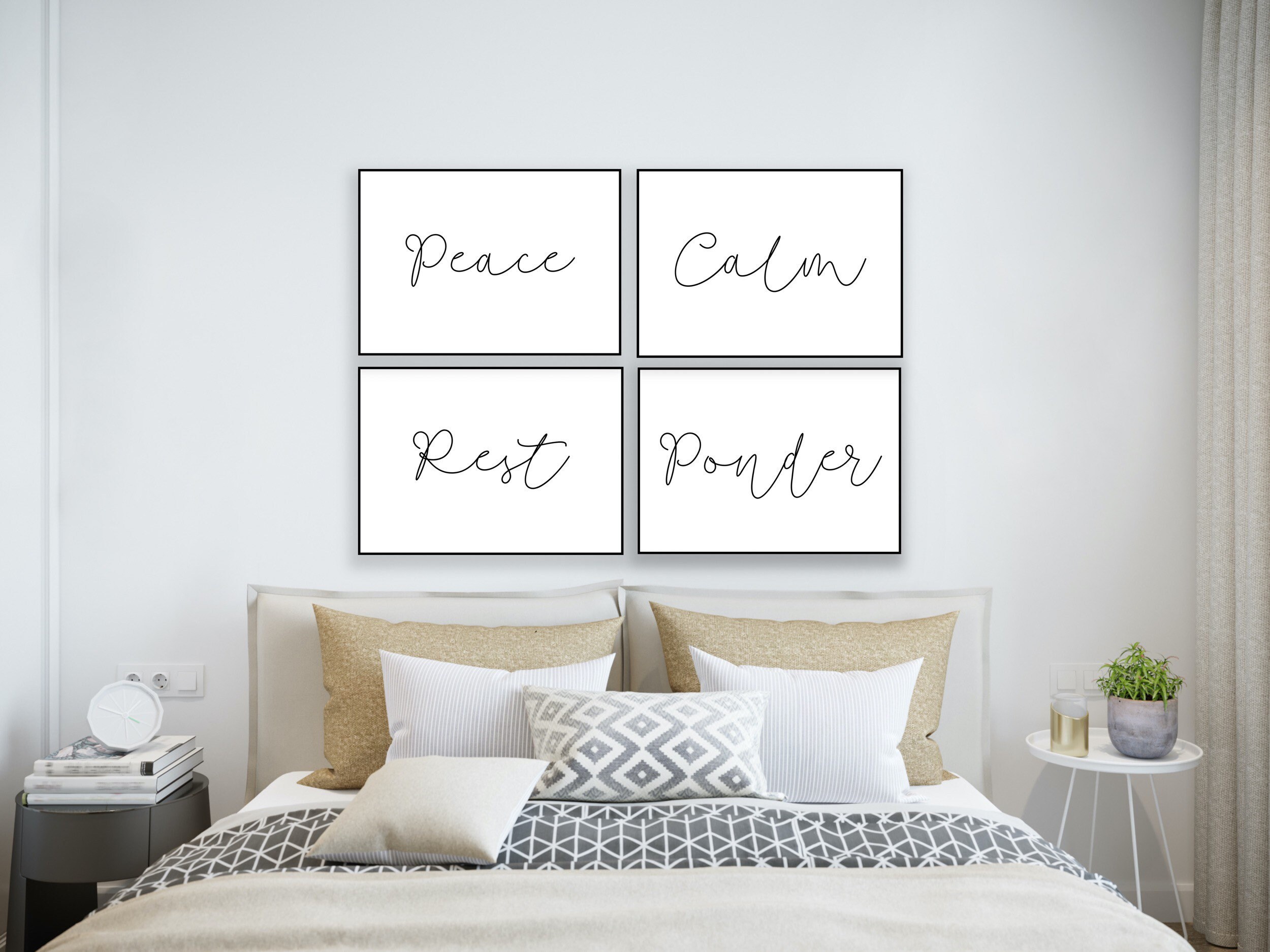 Monochrome Word Art Prints A4 Etsy