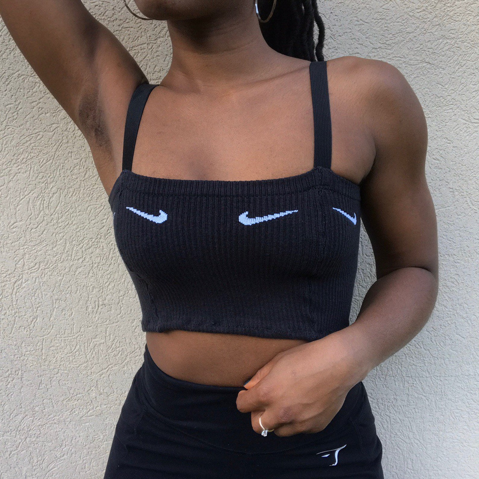black nike crop top