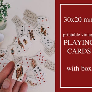 Mini BJD-pop Spel speelkaarten Digitale download, rekwisieten voor poppenhuis