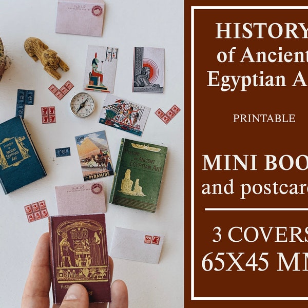 History of Ancient Egyptian Art Mini book, BJD doll printable Digital Download, dollhouse prop