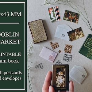 Goblin Market Mini Book, BJD doll printable Digital Download, dollhouse prop