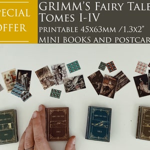 Special Offer: All Grimm&#39;s Fairy Tales Books set Tome I-IV Mini BJD doll books printable download, dollhouse props