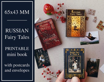 Mini BJD doll book printable Russian Fairy tales, Dollhouse props
