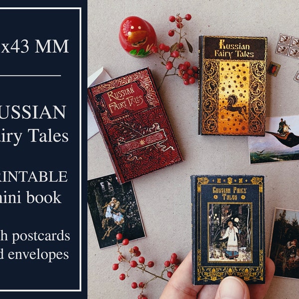 Mini BJD doll book printable Russian Fairy tales, Dollhouse props