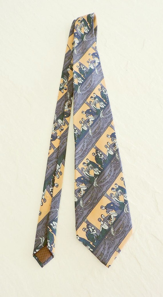 1970s Vintage Mens Silk Necktie