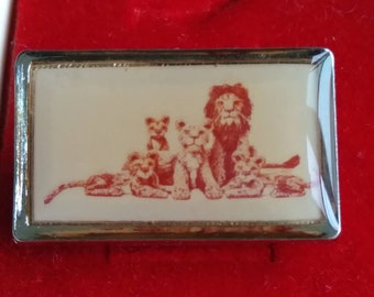Unique Vintage Cuff Links Lion Family