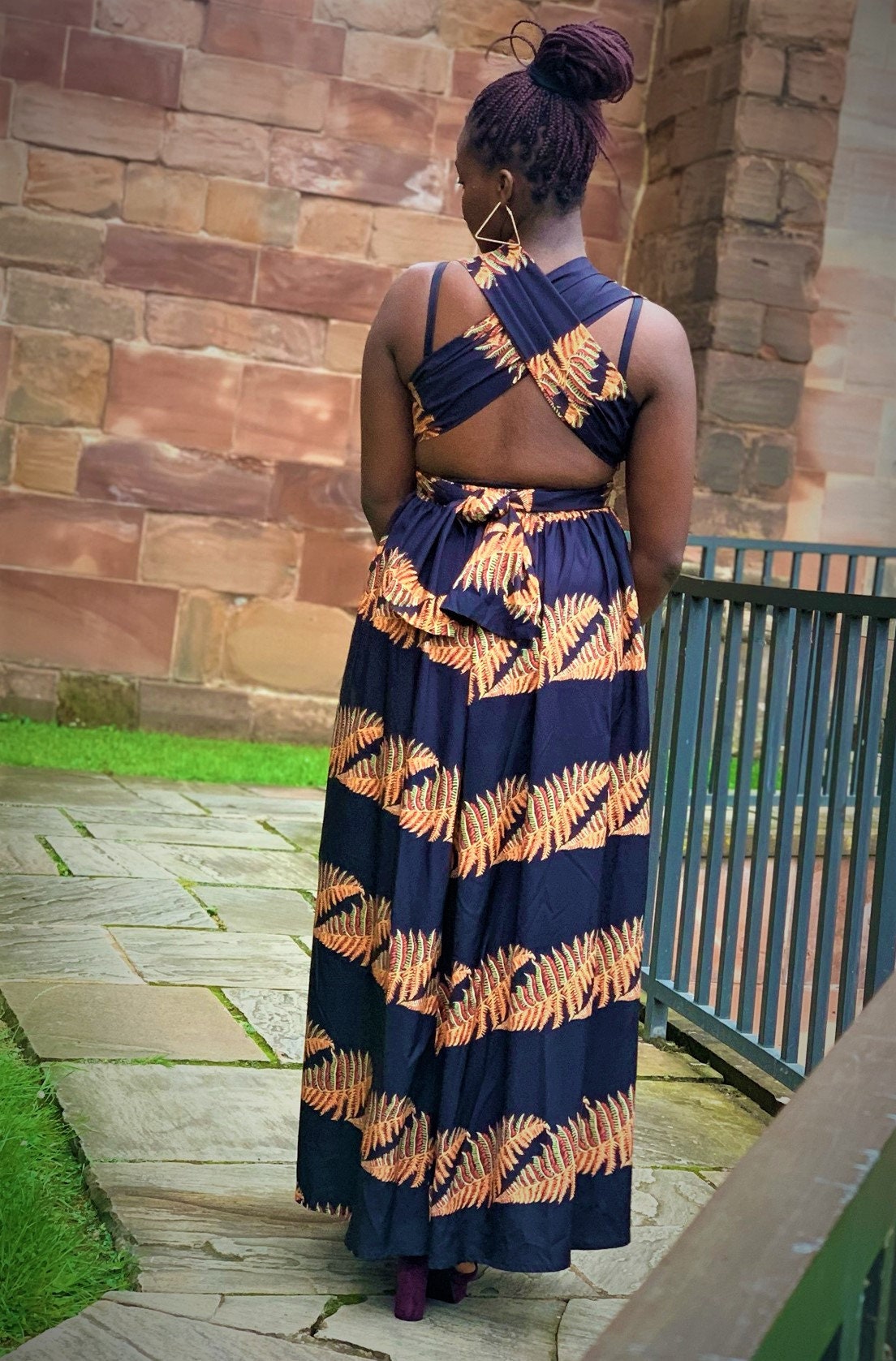 African Print Maxi Dress Etsy