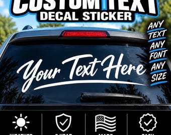 Custom Text Decal Sticker Vinyl Lettering Personalize Your Own Create
