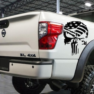 Punisher distressed american flag decal car truck vinyl sticker chevy ford ram