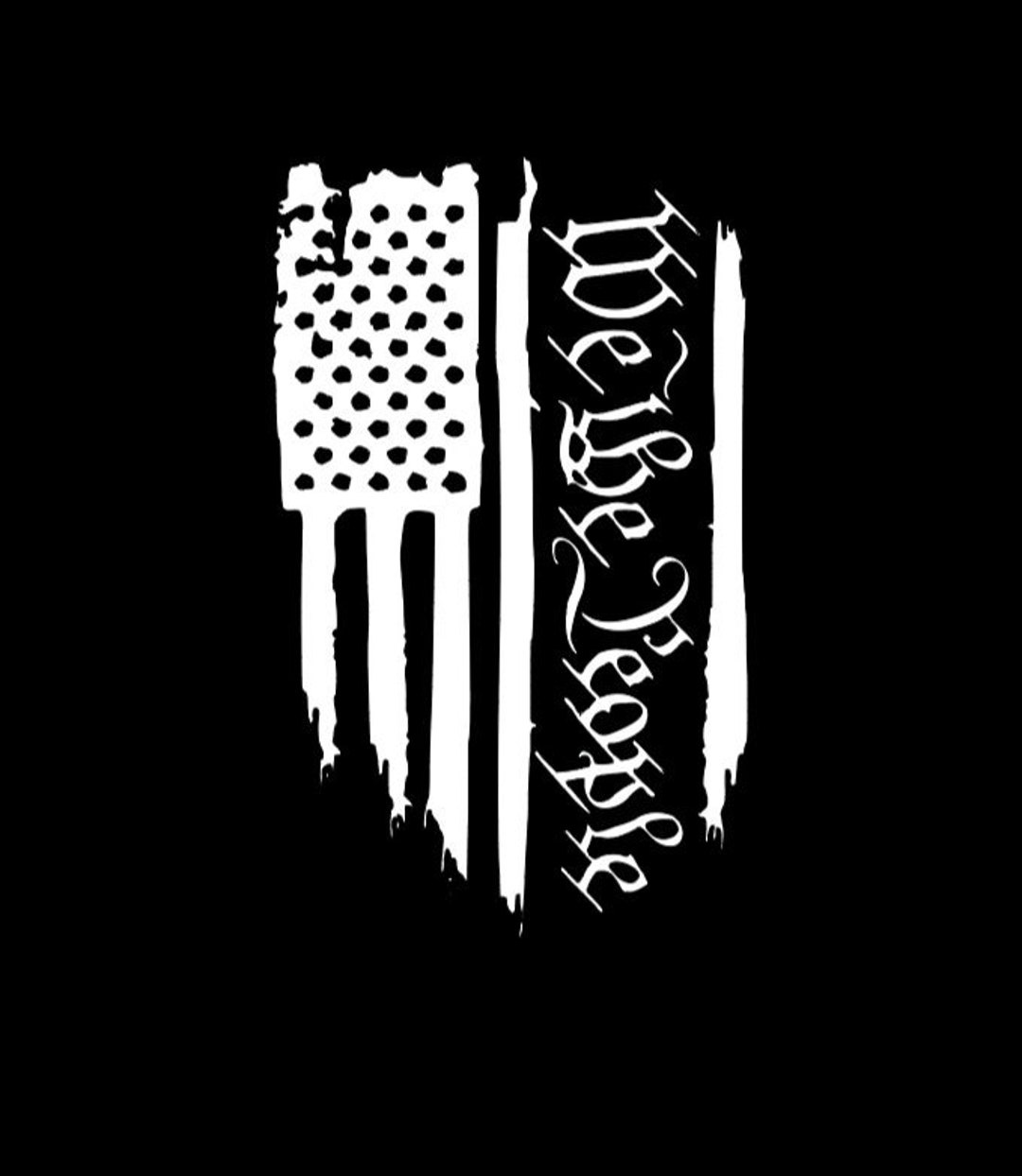 Autocollant Vinyle We The People Drapeau Américain Usé - Pour Voiture, Mur Ou Fenêtre, Neuf
