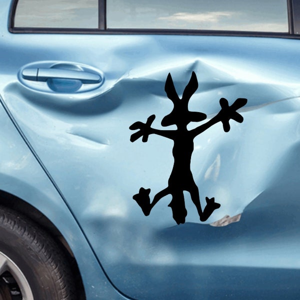 Wile E. Coyote splat image in road runner decal