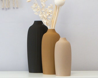 Vase OLLI pour fleurs séchées - Décoration d'intérieur écologique à partir de bois recyclé - Vase sans danger pour bébé et animal de compagnie - Design minimaliste - Cadeau pour elle ou lui
