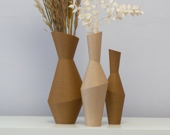 NEFRETTE Vase For Dried Flowers - Eco Friendly Home Decor From Recycled Wood - Baby & Pet Safe Vase - Minimalist Design - Gift For Her/ Him