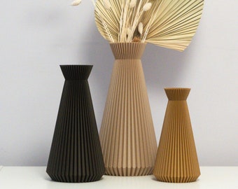 Vase INU pour fleurs séchées - Décoration d'intérieur écologique à partir de bois recyclé - Vase sans danger pour bébé et animal de compagnie - Design minimaliste - Cadeau pour elle ou lui