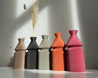 Vase UKKU pour fleurs séchées - Décoration intérieure écologique à partir de bois recyclé - Vase sans danger pour bébés et animaux de compagnie - Design minimaliste - Cadeau pour elle ou lui