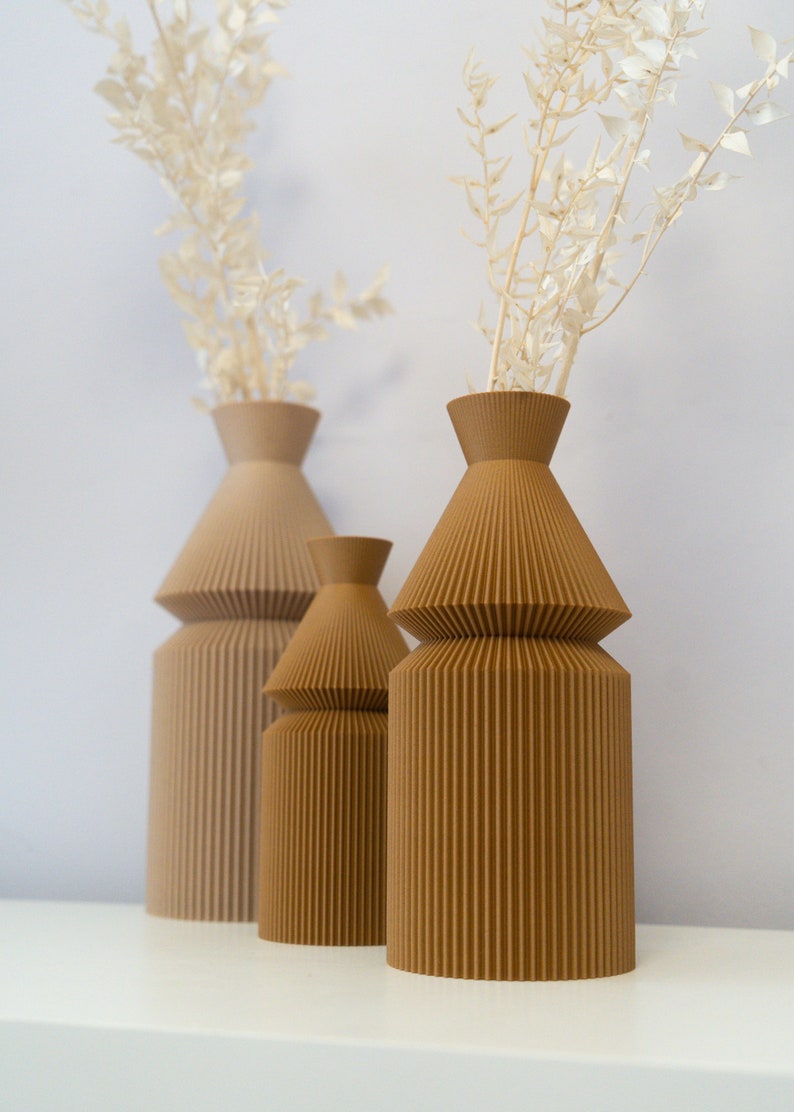 Vase UKKU pour fleurs séchées Décoration intérieure écologique à partir de bois recyclé Vase sans danger pour bébés et animaux de compagnie Design minimaliste Cadeau pour elle ou lui image 4