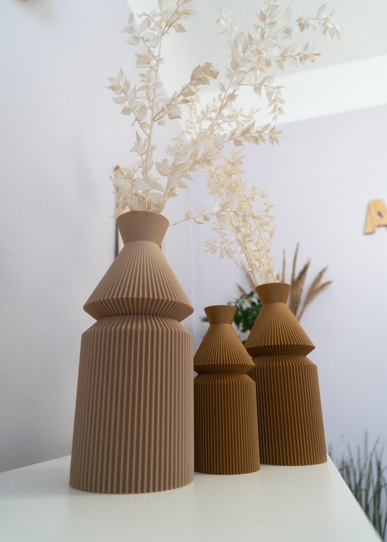 Vase UKKU pour fleurs séchées Décoration intérieure écologique à partir de bois recyclé Vase sans danger pour bébés et animaux de compagnie Design minimaliste Cadeau pour elle ou lui image 5