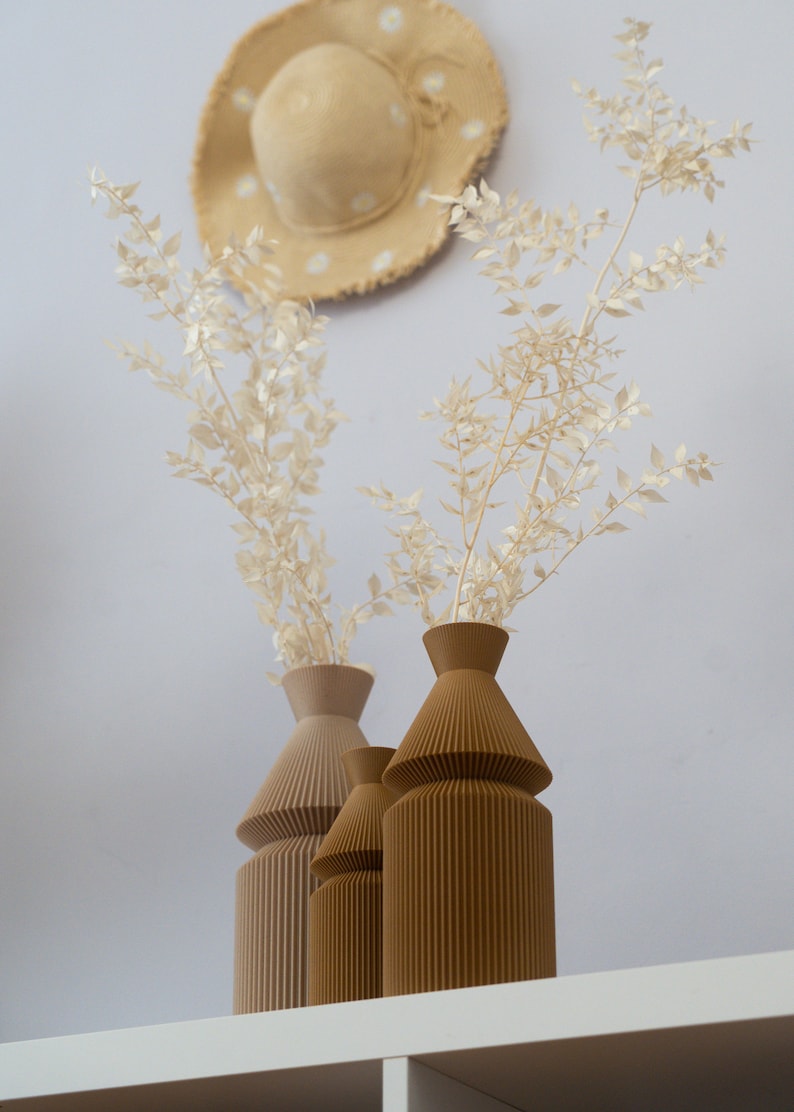 Vase UKKU pour fleurs séchées Décoration intérieure écologique à partir de bois recyclé Vase sans danger pour bébés et animaux de compagnie Design minimaliste Cadeau pour elle ou lui image 6