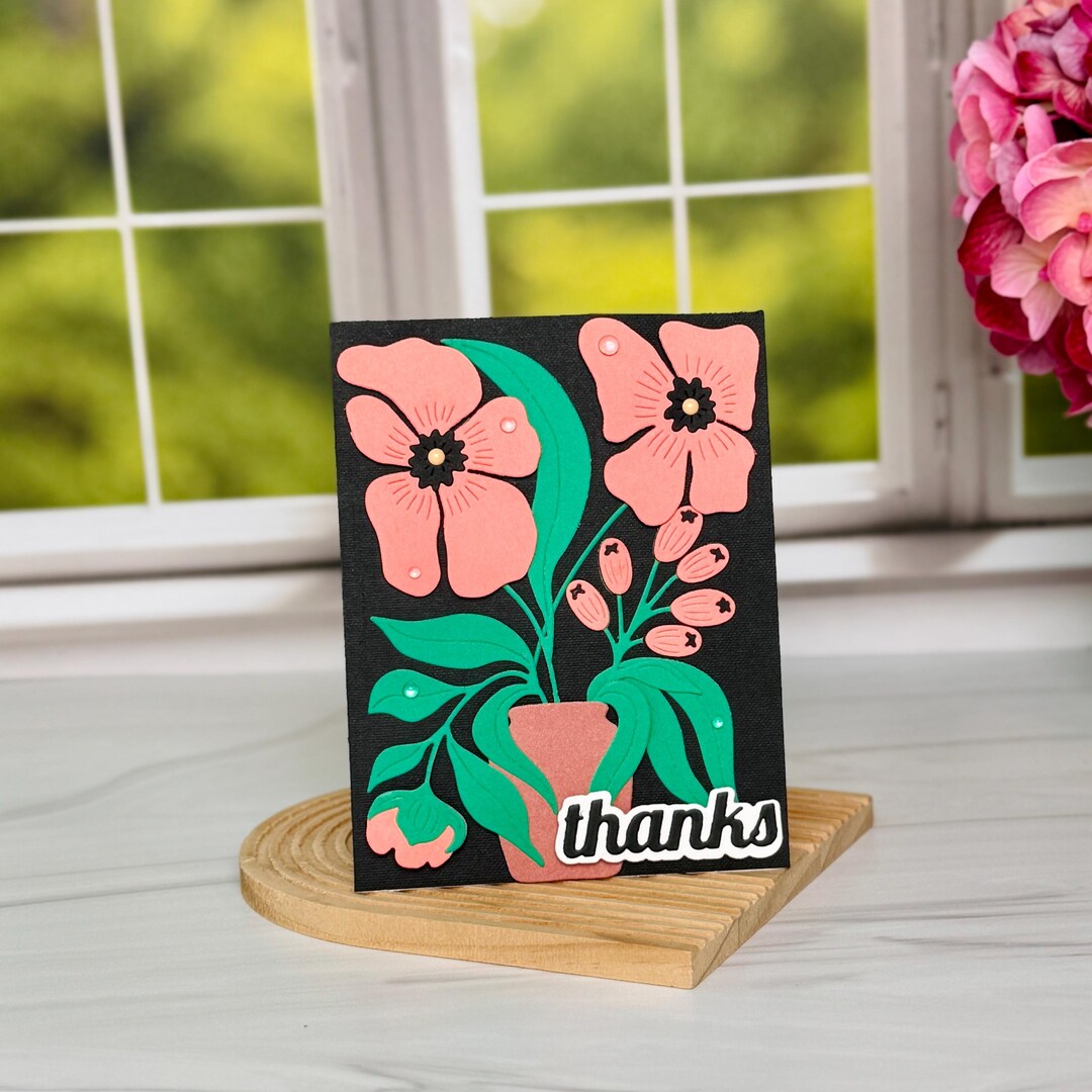 Handmade Flower Thank You Greeting Card | A2 Size | Blank Inside - Etsy