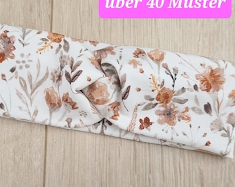 Stirnband Baby, Haarband, Knotenstirnband, Bandeau aus Jersey, KU 34-54 cm, Mädchen