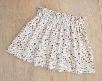 Paperbag skirt baby, baby skirt, summer outfit, wedding or christening outfit, size 80-104, flowers, girl