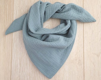 Halstuch Baby, Musselintuch Baby/Kleinkind, Schal aus Bio-Musselin mit Name, Mintgrün, Taufe, Hochzeit, Junge, Mädchen