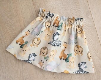 Paperbag-Rock Baby, Babyrock, Sommeroutfit, Outfit Hochzeit oder Taufe,  Größe 80-116, Babytiere, Mädchen