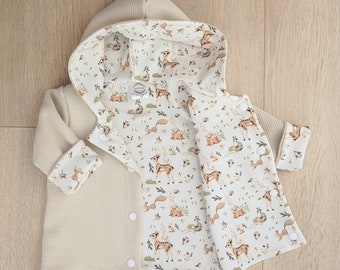 Jacke Baby, Sommerjacke, Übergangsjacke, Wendejacke Baby/ Kind, Größe 56-110, Herzen, Beige, Creme, Mädchen