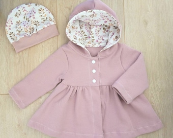 Cardigan Baby/ Kinder, Jacke Baby, Sommerjacke aus Waffelstrick Jersey, Größe 56-110, rosa, Mädchen