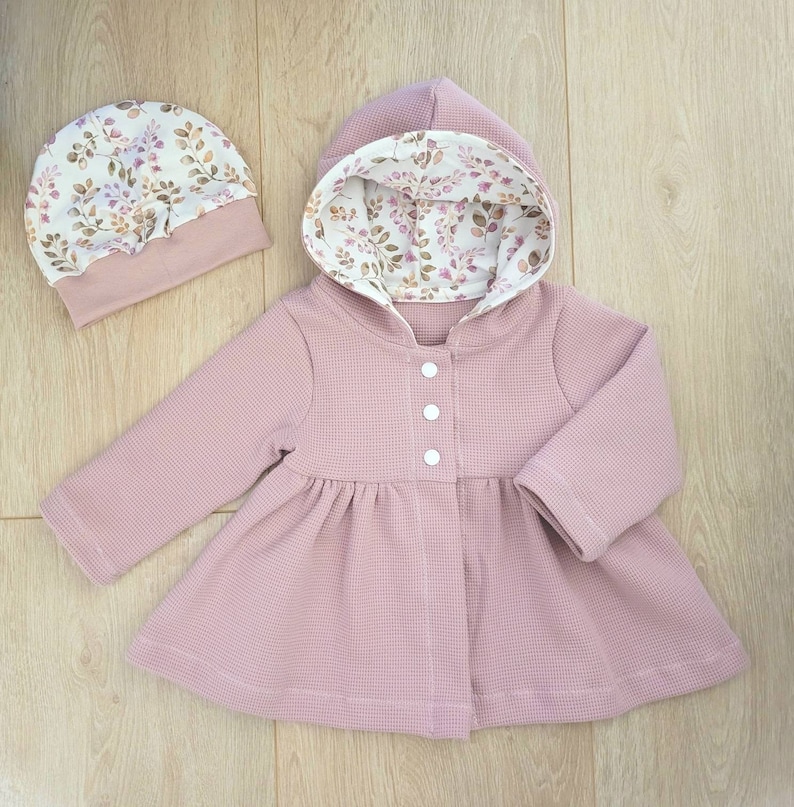 Cardigan Baby/ Kinder, Jacke Baby, Sommerjacke aus Waffelstrick Jersey, Größe 56-110, rosa, Mädchen Bild 1