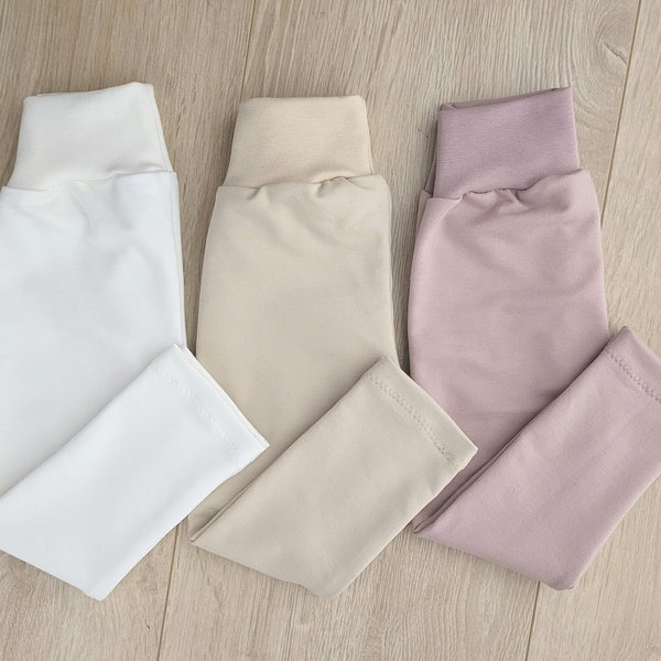 Leggings Baby, Hose Baby Größe 56-92, weiß, Mädchen, Junge