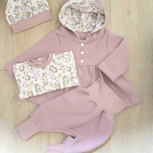 Cardigan Baby/ Kinder, Jacke Baby, Sommerjacke aus Waffelstrick Jersey, Größe 56-110, rosa, Mädchen Bild 2