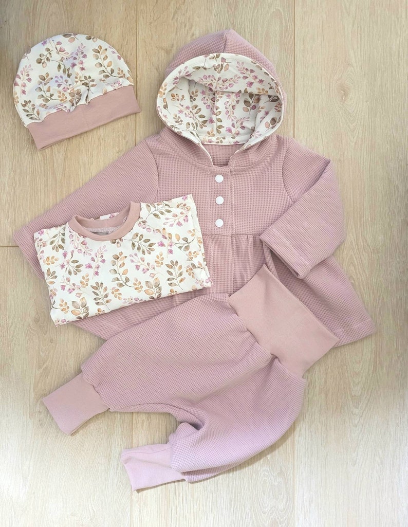 Cardigan Baby/ Kinder, Jacke Baby, Sommerjacke aus Waffelstrick Jersey, Größe 56-110, rosa, Mädchen Bild 2