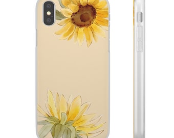 iPhone X/XR/XS/XS Max Yellow Sunflower Flexi Phone Cases (Gift Packaging Option Available)