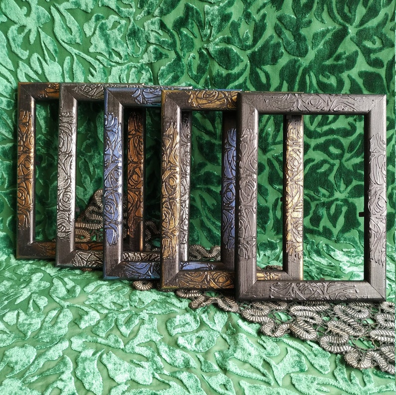 Black gothic wooden frames gothic frames 4x6 inches gothic Etsy