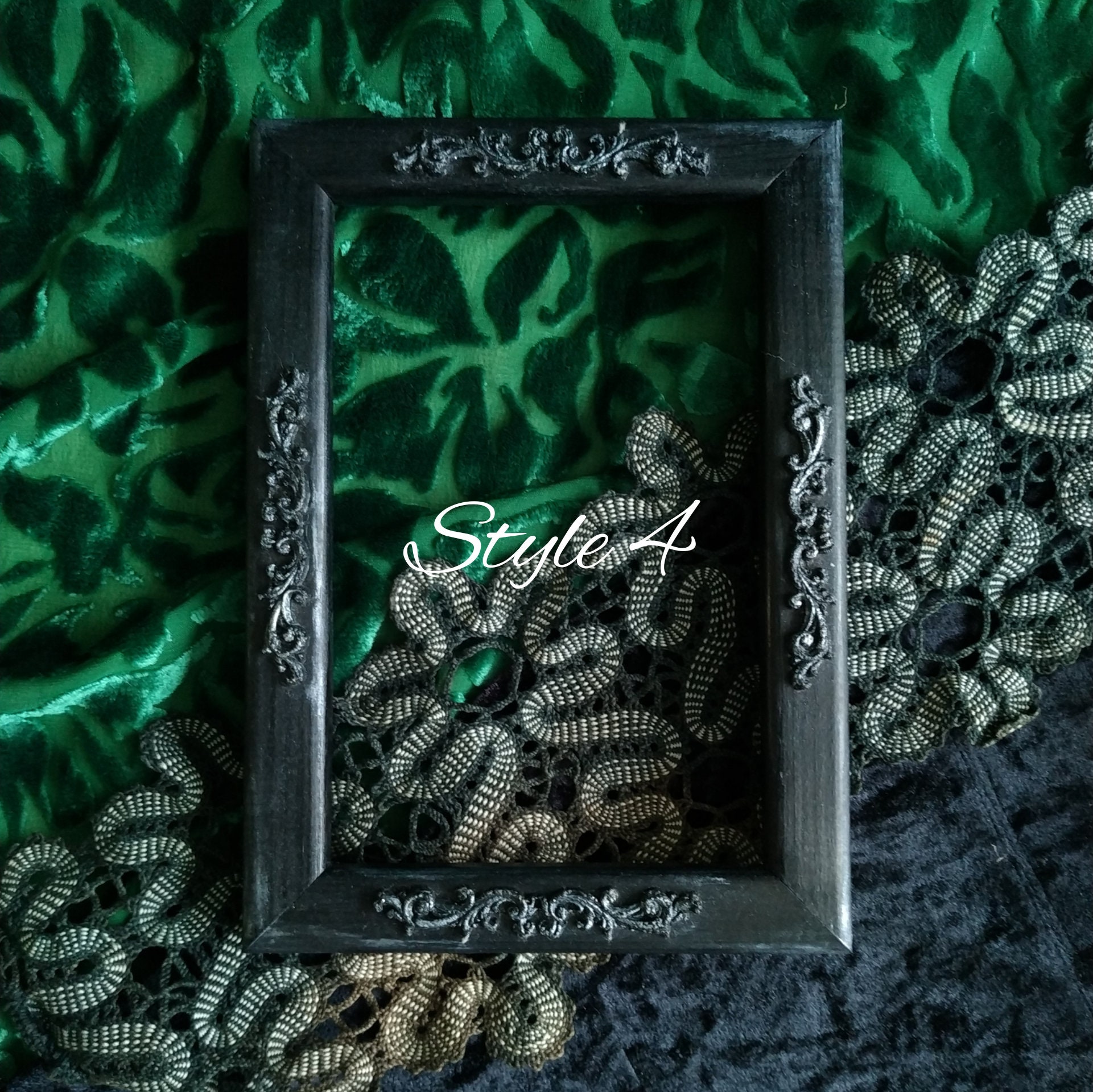 Black gothic wooden frames gothic frames 5x7 inches 4x6 inch Etsy