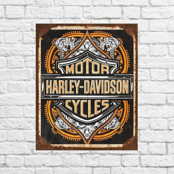 Harleydavidson Sign Harley Davidson Garage Signs Garage Sign Etsy