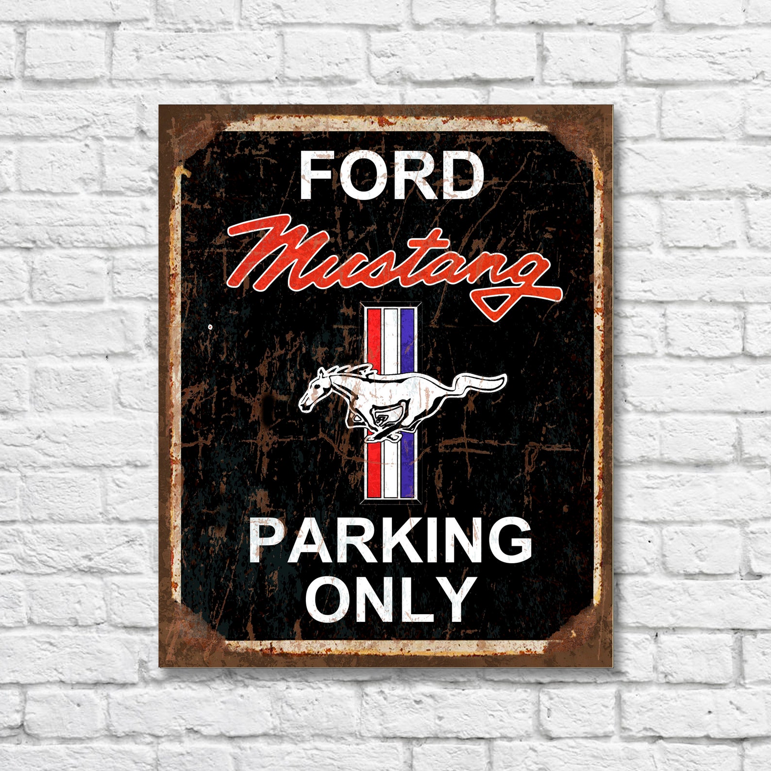 Ford Mustang parking tin sign Ford Mustang parking custom sign Etsy