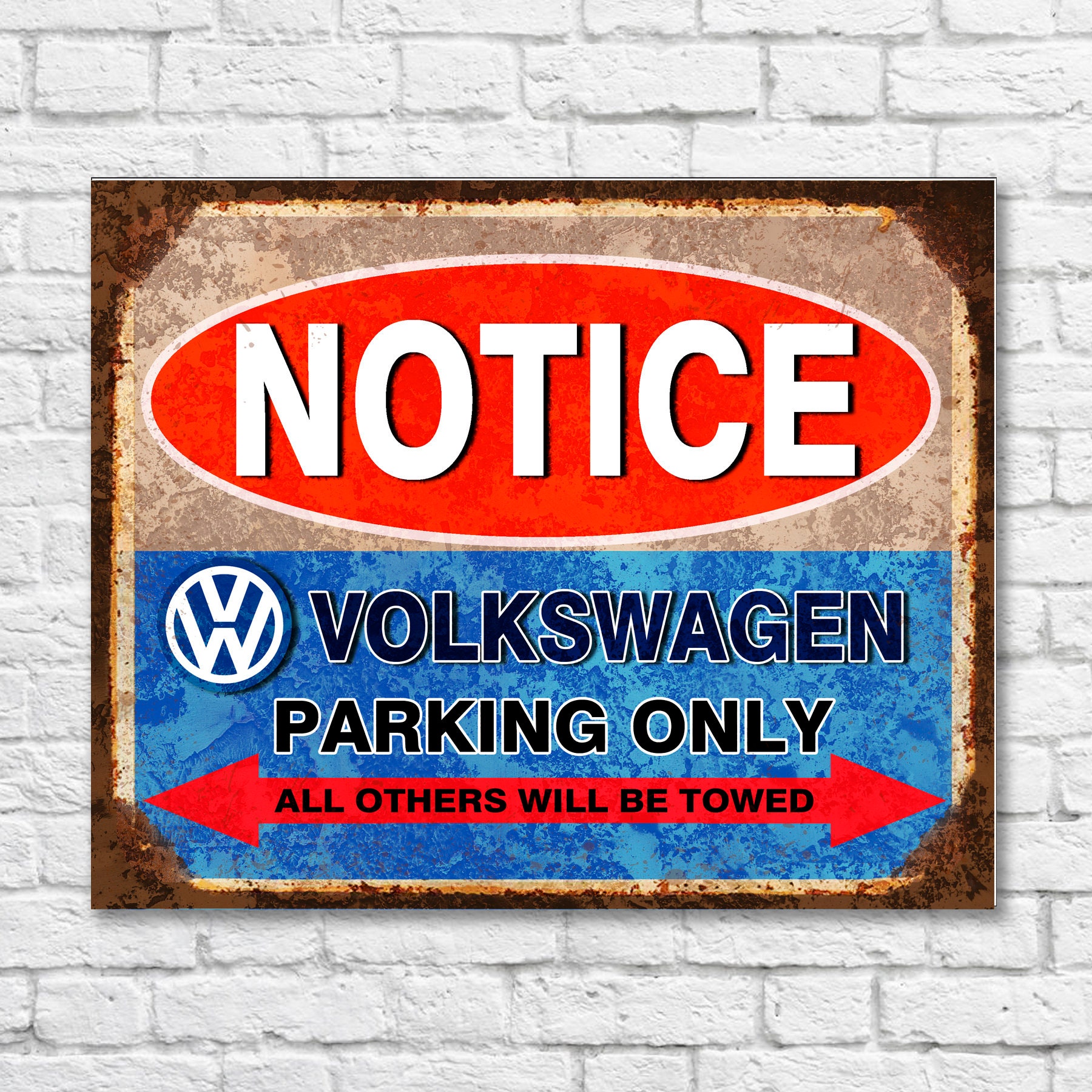 Volkswagen parking only sign Volkswagen parking sign Etsy