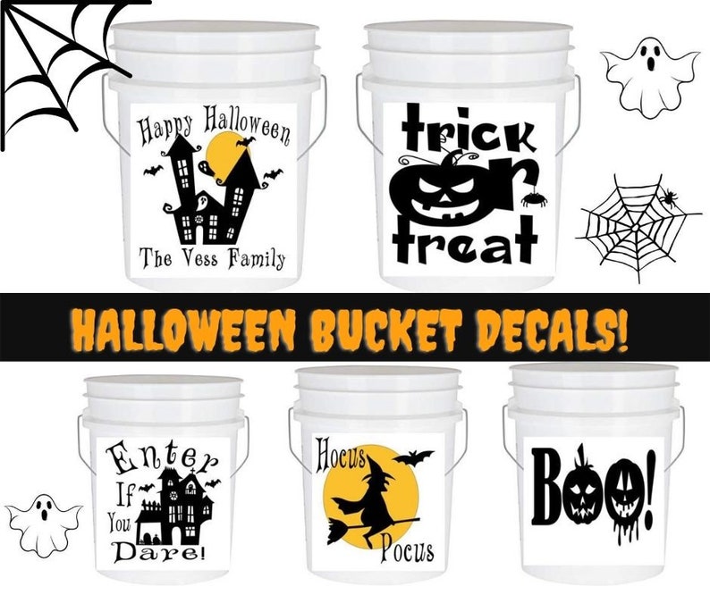 DIY Halloween Bucket Decal Camping Buckets Halloween Boo Etsy