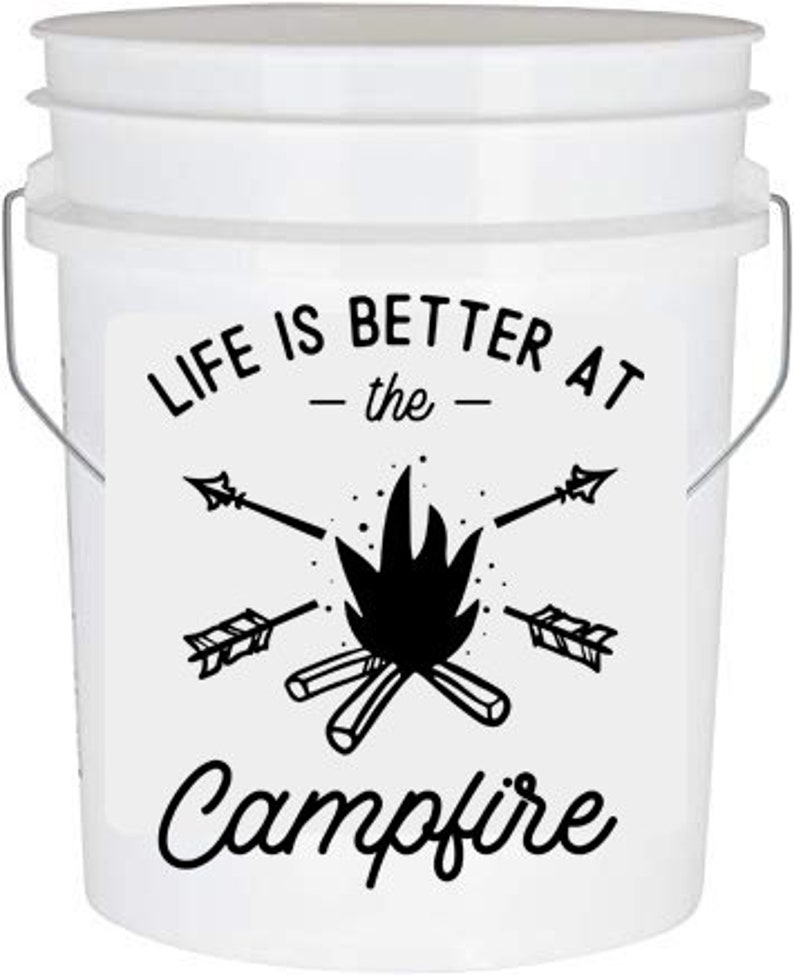 Camping Bucket Decals Lighted Camping Bucket Decals Camping Etsy