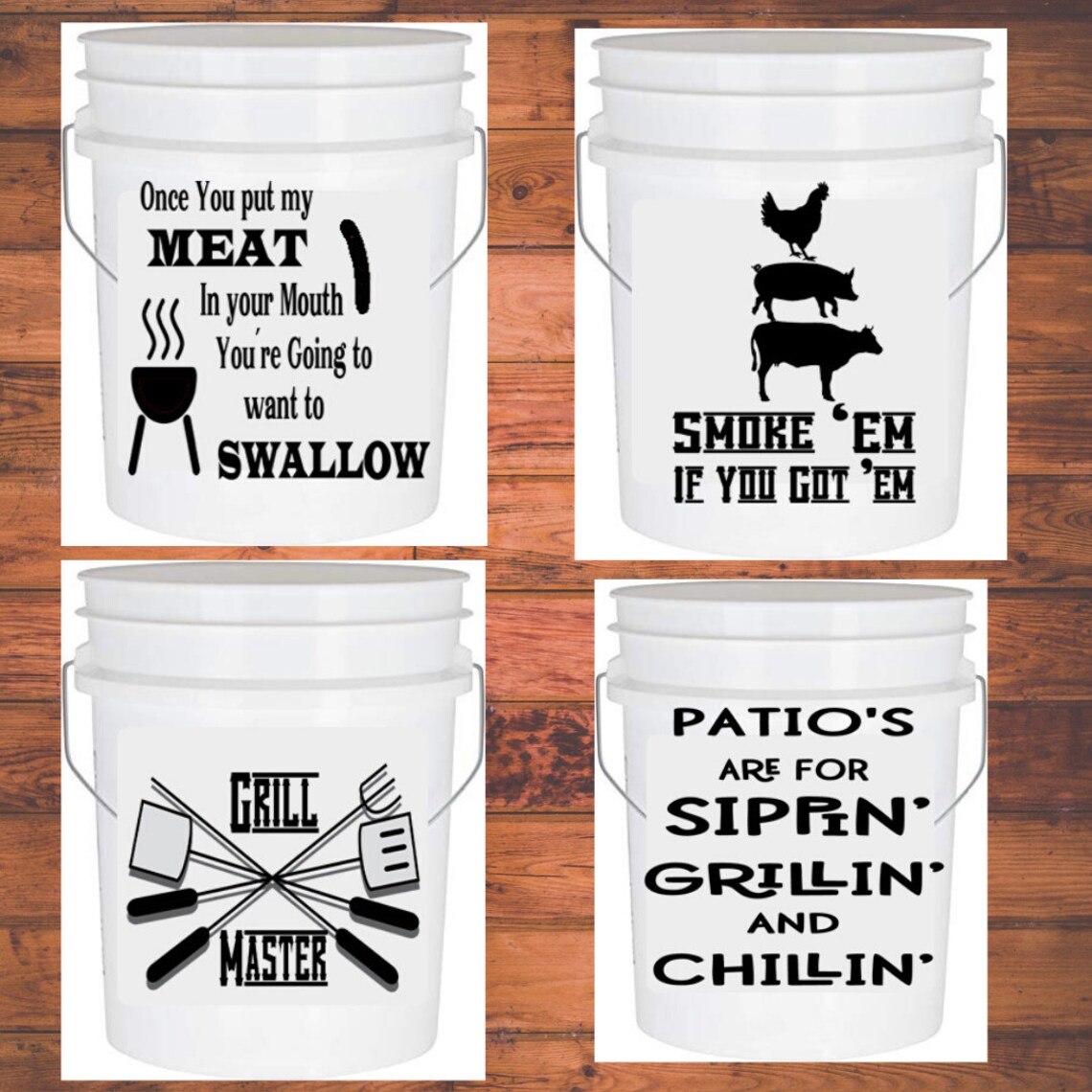Grilling Buckets Decals Decals Grill Master Father's Etsy