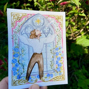 Carte Baptême adulte Homme louant Dieu