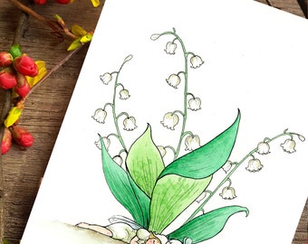 Carte Fée et lutin du muguet